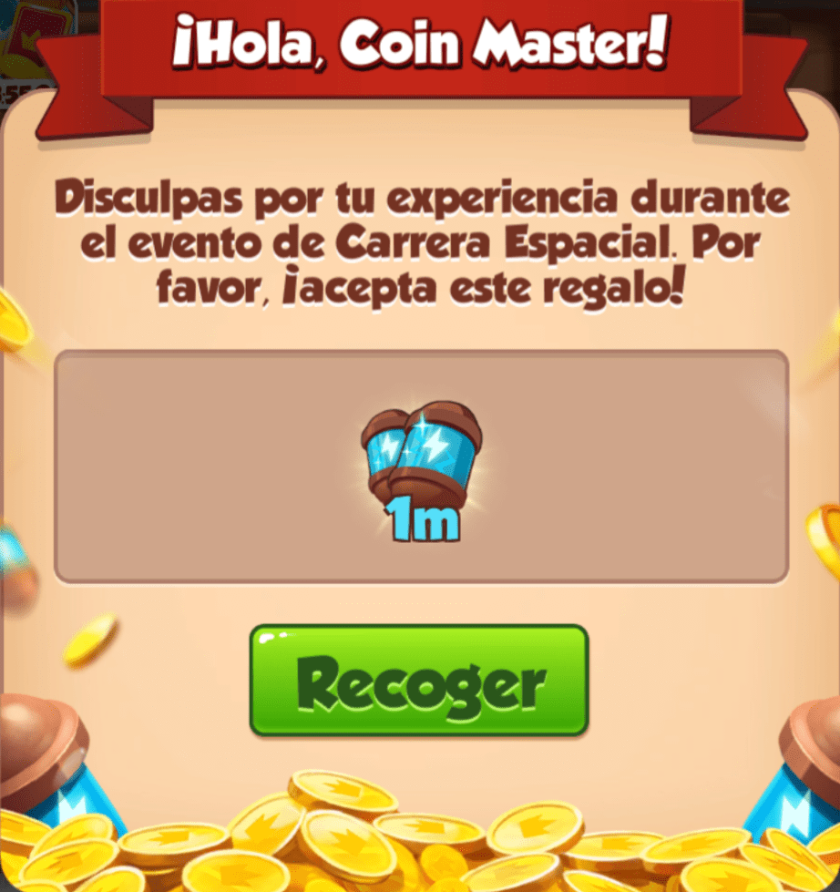 1000 Tiradas Gratis Coin Master de Regalo